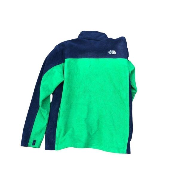 THE North Face Fleece Sweatshirt XL Boys Green/Navy Blue - Picture 4 of 14
